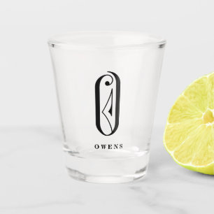 Verre A Shot Lettre monographique personnalisée O avec nom