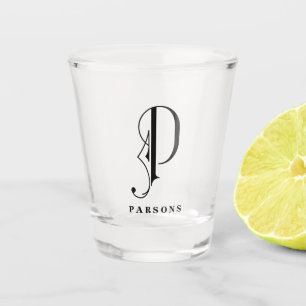 Verre A Shot Lettre monographique personnalisée P avec nom