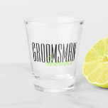 Verre A Shot Lettres audacieuses "Groomsman" Fête de mariage pe<br><div class="desc">Cadeaux personnalisés pour votre mariage.</div>