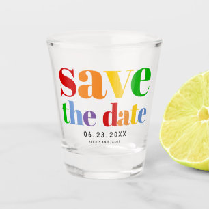 Verre A Shot Lettres colorées, points et rayures photo gay