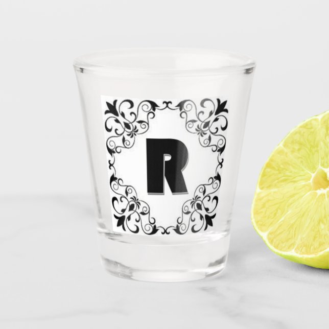 Verre A Shot Lettres d'amour "R" (Devant)