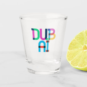 Verre A Shot Lettres pop art des Émirats arabes unis de Dubaï