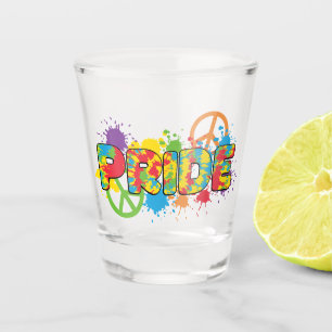 Verre A Shot LGBTQ - Fierté - Arc-en-ciel Couleurs Peinture Spl
