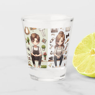 Verre A Shot L'homme, la femme ver. 1 verre à shot