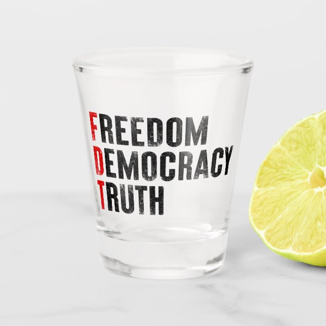 Verre A Shot Liberté Démocratie Vérité (Devant)