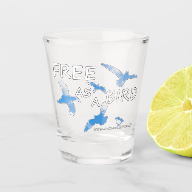 Verre A Shot Libre comme un oiseau (Devant)