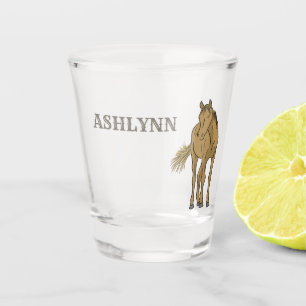 Verre A Shot Light Sorrel Cheval Brown Illustration réaliste