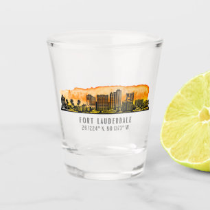 Verre A Shot Ligne aérienne et coordonnées de Fort Lauderdale