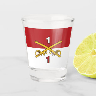 Verre A Shot Ligne directrice de cavalerie rouge et blanc