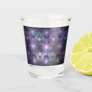 Verre A Shot Lit de fleurs tendance brillant art fractal abstra
