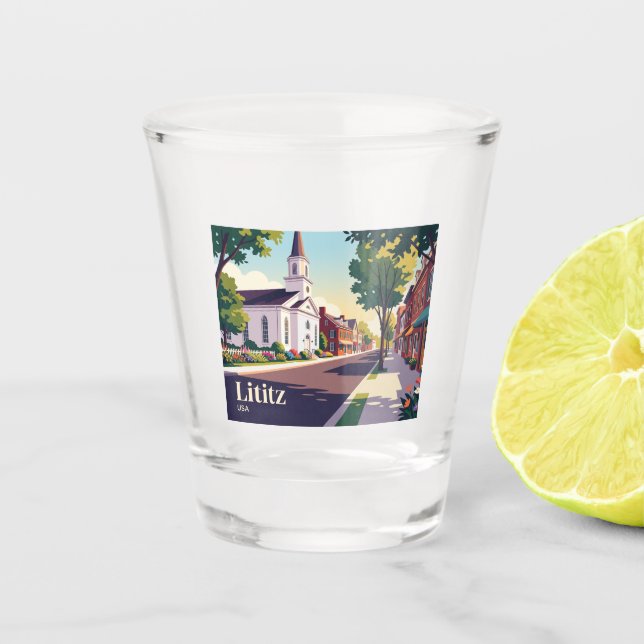 Verre A Shot Lititz Pennsylvanie (Devant)