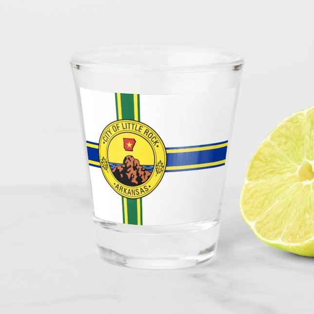 Verre A Shot Little Rock (Arkansas) city flag Shot Glass (Devant)