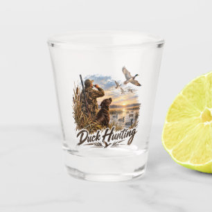 Verre A Shot Logo de chasse aux oiseaux d'eau, emblème de canar