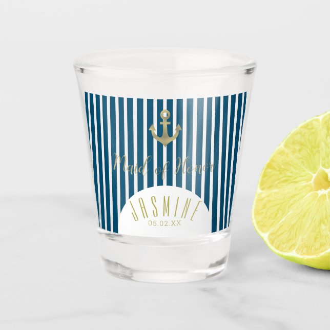 Verre A Shot Logo de mariage Ancre d'or Demoiselle d'honneur na (Devant)