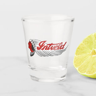 Verre A Shot Logo de moto vintage blanc