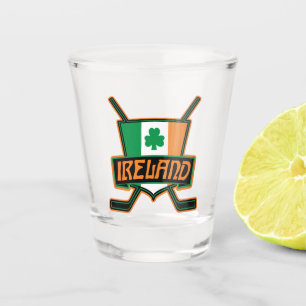 Verre A Shot Logo du drapeau irlandais de hockey sur glace