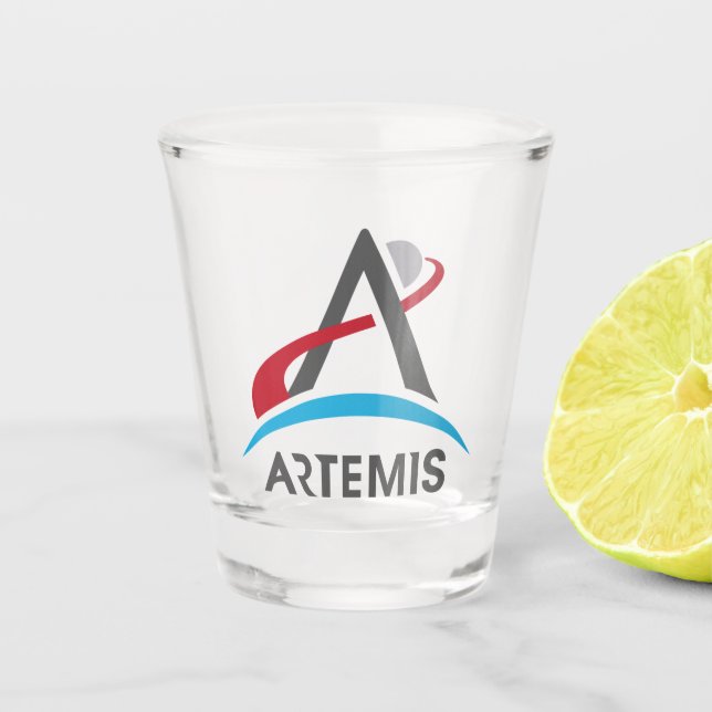 Verre A Shot Logo du programme Artémis de la NASA Mars 2024 Ast (Devant)