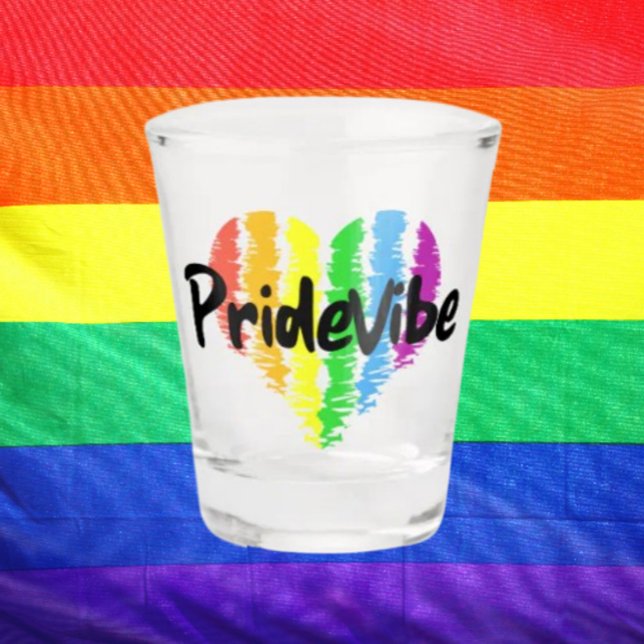 Verre A Shot Logo PrideVibe Cœur Arc-en-ciel (Créateur téléchargé)
