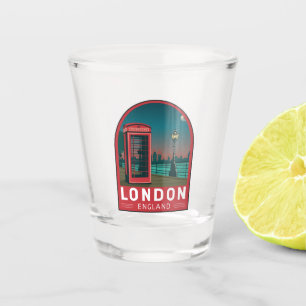 Verre A Shot Londres Angleterre Retro Travel Art Vintage