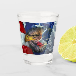 Verre A Shot Loup d'aigle patriotique américain