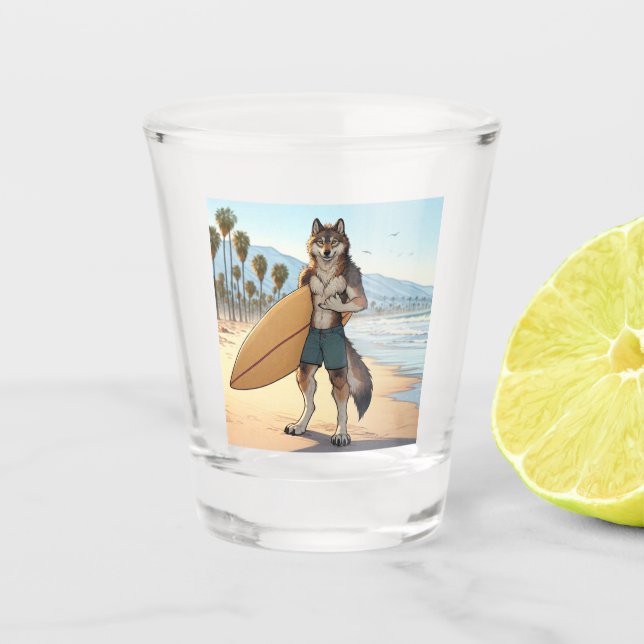 Verre A Shot Loup surfeur  (Devant)