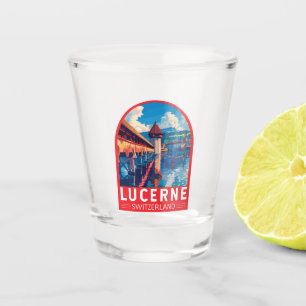 Verre A Shot Lucerne Suisse Travel Art Vintage