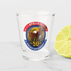 Verre A Shot Lune patriotique Eagle de cinquantième