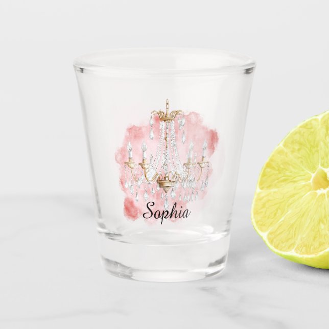 Verre A Shot Lustre en cristal rose (Devant)