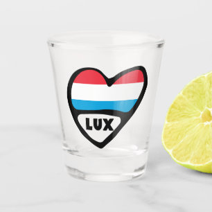 Verre A Shot Luxembourg Code Pays Drapeau Coeur LUX