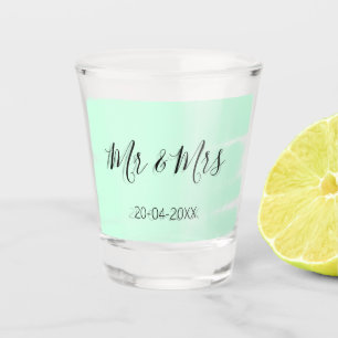 Verre A Shot M. et Mme ajoutent le nom de famille date année ca