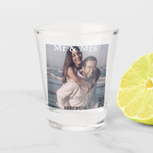 Verre A Shot M. et Mme ajoutent nom de famille photo date maria