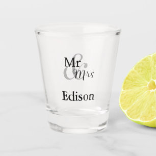Verre A Shot M. et Mme Personalized Surname Wedding