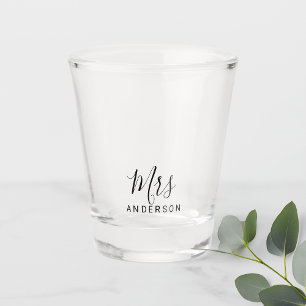 Verre A Shot M. et Mme. Script moderne personnalisé