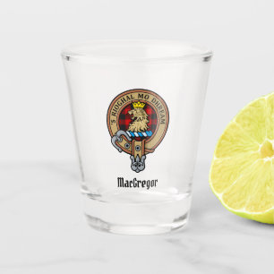 Verre A Shot MacGregor Crest sur Rob Roy Tartan Thot Glass