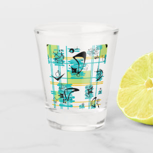 Verre A Shot Madras du milieu du siècle