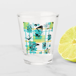 Verre A Shot Madras du milieu du siècle