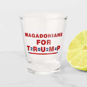 Verre A Shot Magadoniens pour Trump 2024 Red Blue Star