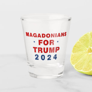 Verre A Shot Magadoniens pour Trump 2024 Rouge bleu