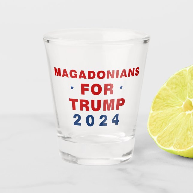 Verre A Shot Magadoniens pour Trump 2024 Rouge bleu (Devant)