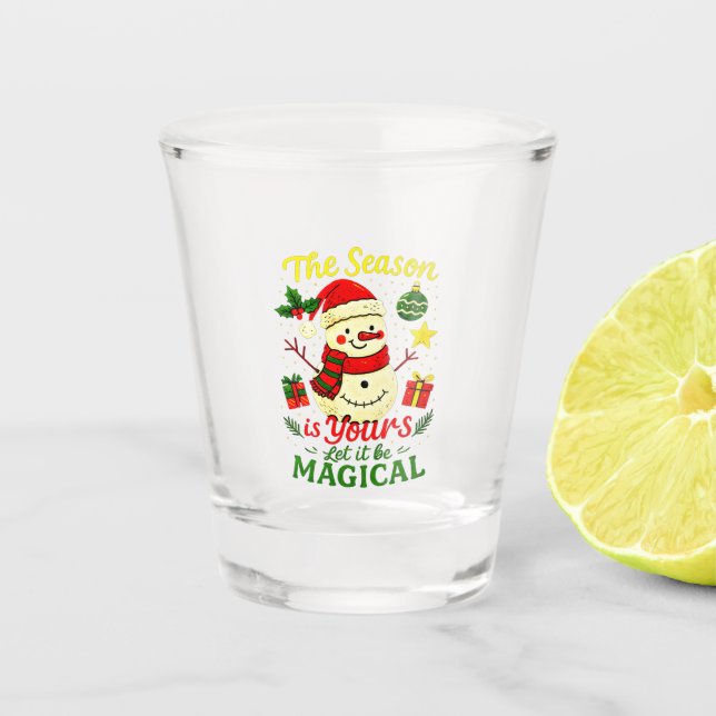 Verre A Shot Magical Snowman Festive Adult Christmas Party Favo (Devant)