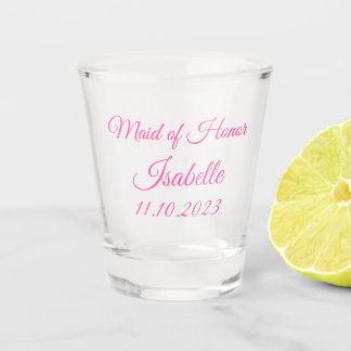 Verre A Shot Maid of Honor Rose Nom personnalisé Cadeaux Mariag