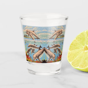 Verre A Shot Main Painted by Number   Dolphins  
