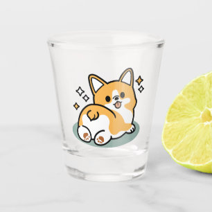 Verre A Shot Mais d'abord, Nappons - mignon Caricature à bouton