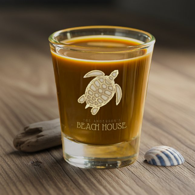 Verre A Shot Maison de plage Tortue Or ID623 (Créateur téléchargé)