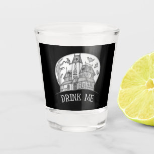 Verre A Shot Maison hantée et chauves-souris Halloween 