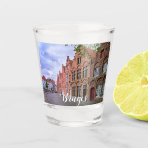 Verre A Shot Maisons médiévales en briques colorées à Bruges, B