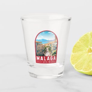 Verre A Shot Malaga Espagne Travel Art Vintage