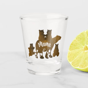 Verre A Shot Mama Bear With 4 Cubs Maman of Four Children Cadea