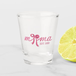 Verre A Shot Mama Est 2025 Chaud Rose Bow Coquette fête des mèr