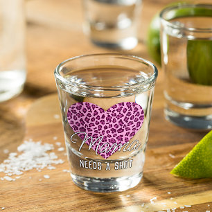Verre A Shot Mama Mama Word Art sur Léopard rose Carrosserie